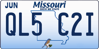 MO license plate QL5C2I