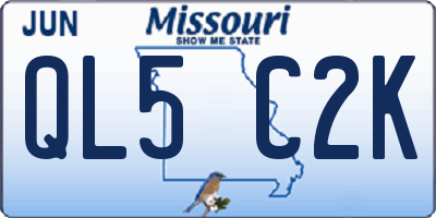 MO license plate QL5C2K