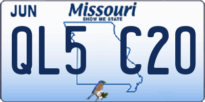 MO license plate QL5C2O