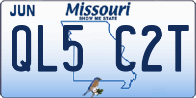 MO license plate QL5C2T