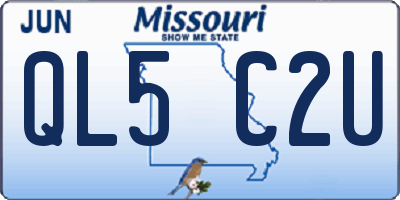 MO license plate QL5C2U