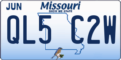 MO license plate QL5C2W
