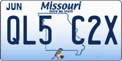 MO license plate QL5C2X