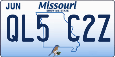 MO license plate QL5C2Z