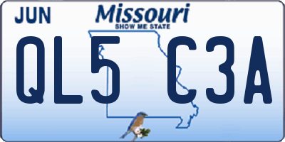 MO license plate QL5C3A