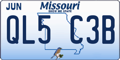 MO license plate QL5C3B
