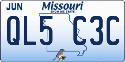 MO license plate QL5C3C