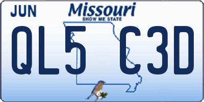MO license plate QL5C3D