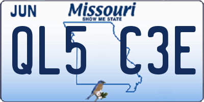 MO license plate QL5C3E
