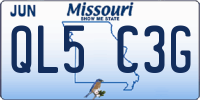 MO license plate QL5C3G