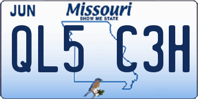 MO license plate QL5C3H