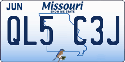 MO license plate QL5C3J