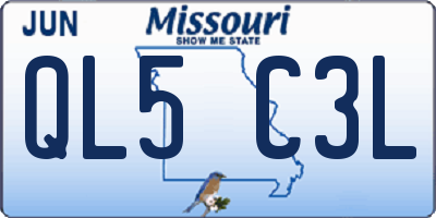 MO license plate QL5C3L
