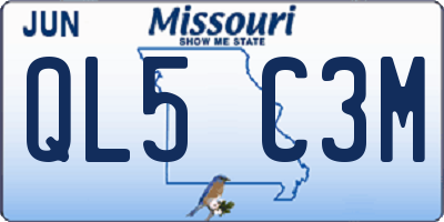 MO license plate QL5C3M