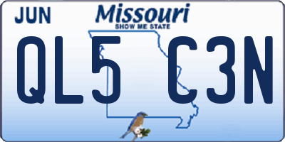 MO license plate QL5C3N