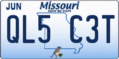 MO license plate QL5C3T