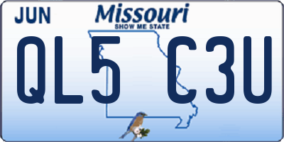 MO license plate QL5C3U