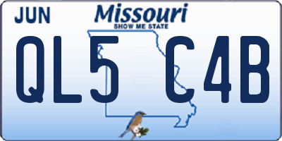 MO license plate QL5C4B