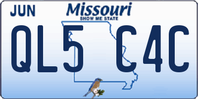 MO license plate QL5C4C