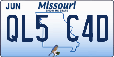 MO license plate QL5C4D