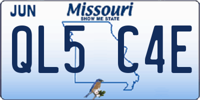 MO license plate QL5C4E