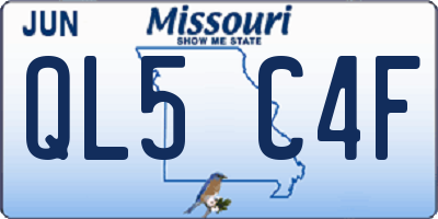 MO license plate QL5C4F