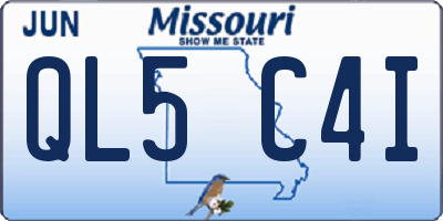 MO license plate QL5C4I