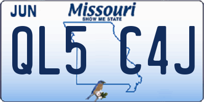 MO license plate QL5C4J