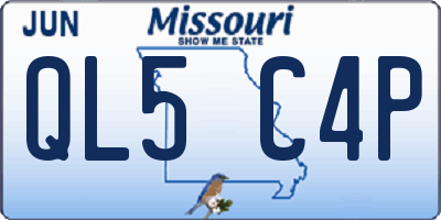 MO license plate QL5C4P