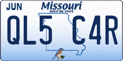 MO license plate QL5C4R