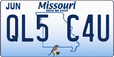MO license plate QL5C4U