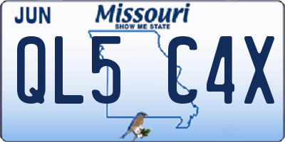 MO license plate QL5C4X