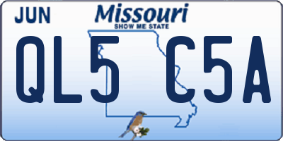 MO license plate QL5C5A