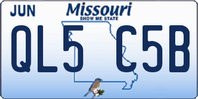MO license plate QL5C5B