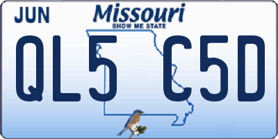 MO license plate QL5C5D