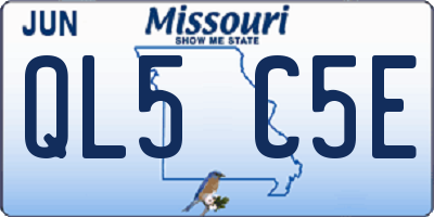 MO license plate QL5C5E