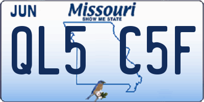 MO license plate QL5C5F