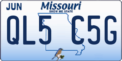 MO license plate QL5C5G