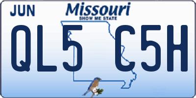MO license plate QL5C5H