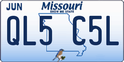 MO license plate QL5C5L