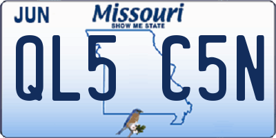 MO license plate QL5C5N