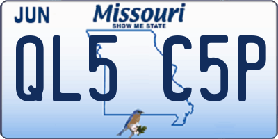 MO license plate QL5C5P