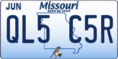 MO license plate QL5C5R