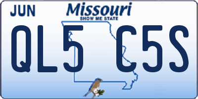 MO license plate QL5C5S