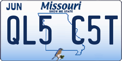 MO license plate QL5C5T