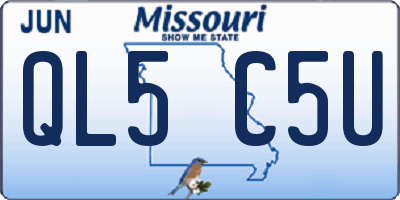 MO license plate QL5C5U