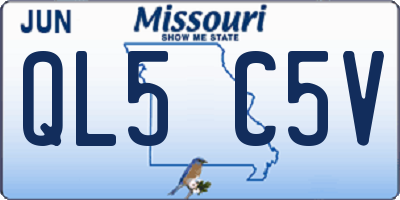 MO license plate QL5C5V