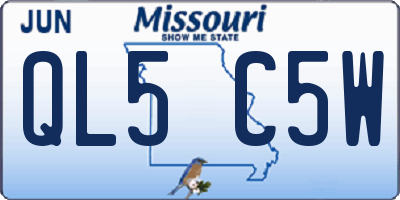 MO license plate QL5C5W