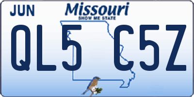 MO license plate QL5C5Z