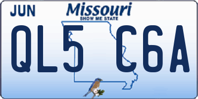 MO license plate QL5C6A
